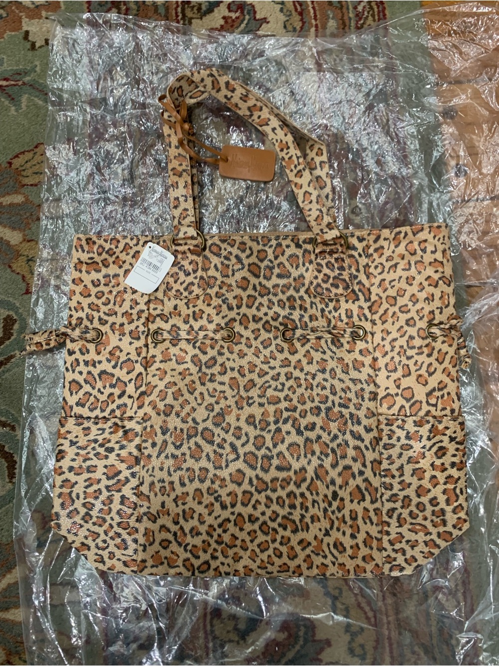 Neiman Marcus Leopard Print Large Tote Bag Women’s Brown New With Tags